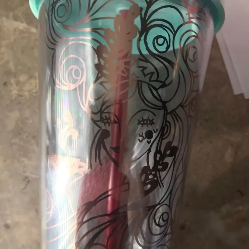 RARE STARBUCKS 2018 Holiday Rose Gold Mermaid Clear Cup Tumbler 16 oz. Brand new